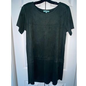 Karlie Dark Green Velvet Shift Dress